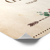 バーガンディ ネイビー フラワールーシック カードとギフト ポスター (角)