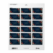 バーガンディ ネイビー ブラッシュ フラワージオメトリック ウェディングラベル ラベル (フルシート)