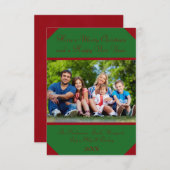 バーガンディ&ハンター写真- 3x5クリスマスカード 招待状 (正面/裏面)