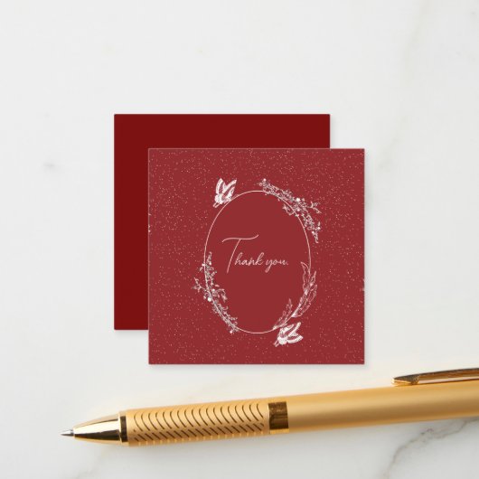 バーガンディ バタフライ カード (正面/裏面インサイチュ)