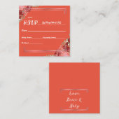 バーガンディ&バラオンコーラルピンクフローラ結婚ズ エンクロージャーカード (正面/裏面)