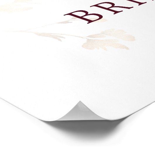 バーガンディ・バーントオレンジのウェルカムシャワー ポスター (角)