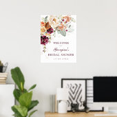 バーガンディ・バーントオレンジのウェルカムシャワー ポスター (ホームオフィス)