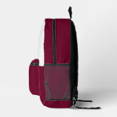 バーガンディ |ビジネスパーソナライズされたロゴと文字 プリントバックパック (右)