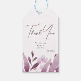 バーガンディ ビッグ リーフ ブライダル シャワー サンクス ギフトタグ