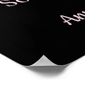 バーガンディ&ピンクフローラシーティングプラン結婚ズ ポスター (角)