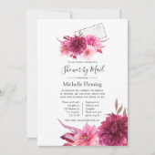 バーガンディ&ピンク秋ブライダルまたはベビーシャワーbyメール 招待状 (正面)