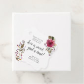 バーガンディ フラワル ラブ イズ スウィート トリート ブライダル シャワー フェイバータグ (インサイチュ)