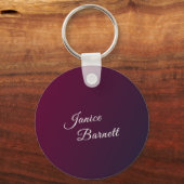 バーガンディ フラワーの母のためのウェディングドレス キーホルダー (裏面)