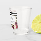 バーガンディ フラワーストライプ ブライズメイド パーティー ショットグラス (右)