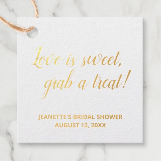 バーガンディ フラワーズ ラブ イズ スウィート ブライダル シャワー フェイバータグ (正面)