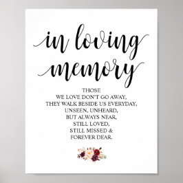 バーガンディ フラワーリング  愛する人のメモリアル サイン