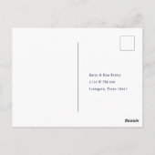 バーガンディ フラワール ゴールド ネイビーブルー ラスティック ウェディング RSVP ポストカード (裏面)