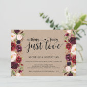 バーガンディ フラワー エロープメント レセプション クラフト インビテ 招待状 (スタンド正面)