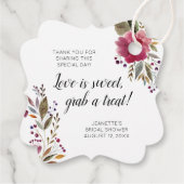 バーガンディ フラワー ラブ イズ スウィート トリート ブライズ シャワー フェイバータグ (裏面)