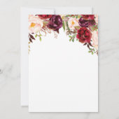 バーガンディ·フローラホワイト·カボチャ·ベイビー·シャワー 招待状 (裏面)