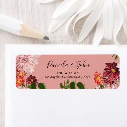 バーガンディ フローラル アニバーサリー | 誕生日 | 結婚祝い L ラベル (インサイチュ)