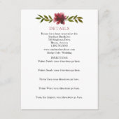 バーガンディ フローラル ウェディングの詳細と案内 エンクロージャーカード (正面)