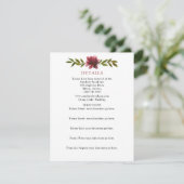 バーガンディ フローラル ウェディングの詳細と案内 エンクロージャーカード (スタンド正面)