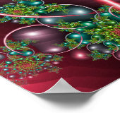 バーガンディ フローラル スパイラル ポスター (角)