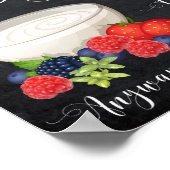 バーガンディ フローラル ヨーグルト バー サイン 黒板 結婚式 (角)