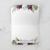 バーガンディ·フローラ素朴·トゥインクル·ライトありがとう カード (内部)