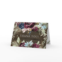 バーガンディ·フローラ素朴·トゥインクル·ライトありがとう