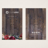 バーガンディ・フローラ・ロカスタムゴ・イヤリング・ディスプレイ (正面&裏面)