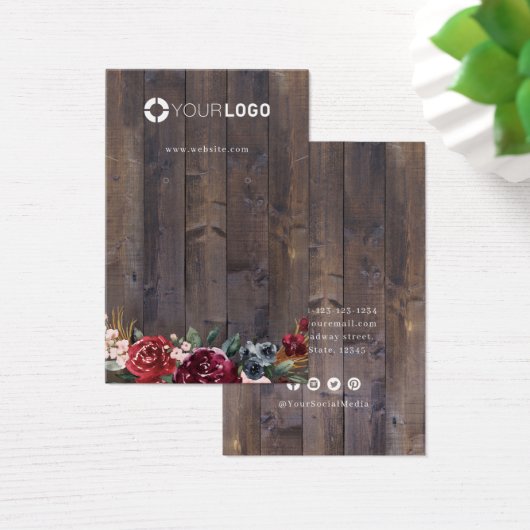 バーガンディ・フローラ・ロカスタムゴ・イヤリング・ディスプレイ (デスク)