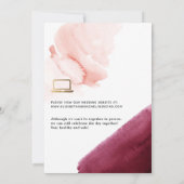 バーガンディ＆ブッシュの幾何学的なオンライン仮想結婚式 招待状 (裏面)