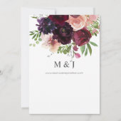 バーガンディ＆ブッシュ フラワー ウェディング2 招待状 (裏面)