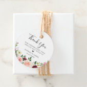 バーガンディ ブラッシュ フラワー ブーケ ウェディング フェイバータグ (インサイチュ)