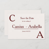 バーガンディ・ブリス：バージョン1 保存日付 セーブザデート (正面/裏面)