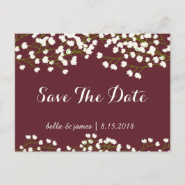 バーガンディ  ベイビーズブレス セーブザデート ポストカード