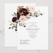 バーガンディ ベリーとブッシュ フラワーボール 招待状 (正面/裏面)