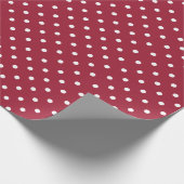 バーガンディ |ホワイト水玉模様ラッピング紙 ラッピングペーパー (角)