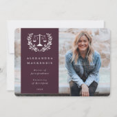 バーガンディ+ホワイトJDローレルはかりで測リース写真 案内状 (正面)