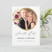 バーガンディ・マサラとブッシュのジオメトリックなSave the Date セーブザデート (スタンド正面)