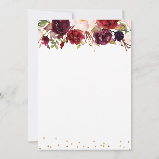 バーガンディ・マルサラの赤ちゃんシャワーの招待状 招待状 (裏面)