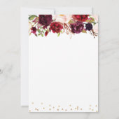 バーガンディ マーサラ ベビーシャワー 招待状 (裏面)