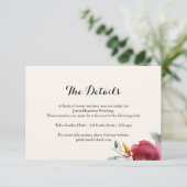 バーガンディ マーサラ ボヘミアンフラワー ウェディングの詳細 エンクロージャーカード (スタンド正面)