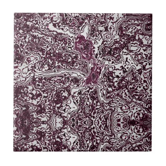 バーガンディ·マーブル·ストーン·グラフィティ タイル (正面)
