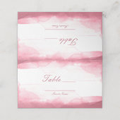 バーガンディ マーブ ピンク ウォーターカラー テーブル ナンバー シーティング プレイスカード (外部開封)