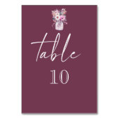 バーガンディ・メイソンの瓶と花 テーブルナンバー (裏面)