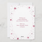 バーガンディ・メリークリスマス・スノーフレーク・スノーフレーク写真 シーズンカード (裏面)