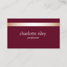 バーガンディ | モダンバラストライプのスタイリッシュ 名刺