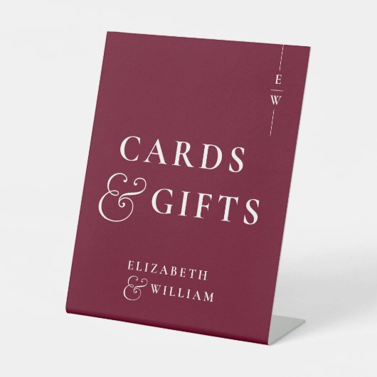 バーガンディ モノグラム カード & ギフト 台座サイン (正面)