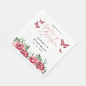 バーガンディ ライフタイム オブ バタフライ ブライズ シャワー スタンダードランチョンナプキン (角)