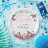 バーガンディ ライフタイム オブ バタフライ ブライズ シャワー ペーパープレート (パーティー)