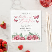 バーガンディ ライフタイム オブ バタフライ ブライダル シャワー スタンダードランチョンナプキン (インサイチュ)